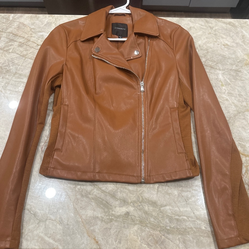 Brown leather jacket